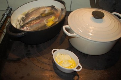 Trucha DSC_1014.JPG (98.08 KiB) 40364 mal betrachtet Forelle blau - für 2 Personen reichen 3 Fische + Beilagen völlig aus. Die Fische kosten zusammen gerde einmal 3 Euro.