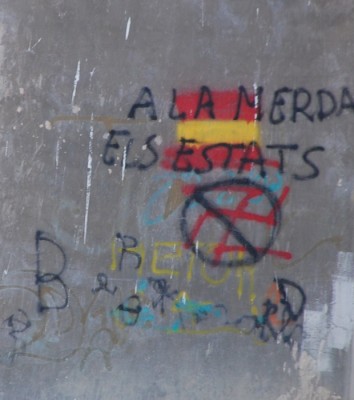 Meinungsäußerung an einer Hauswand