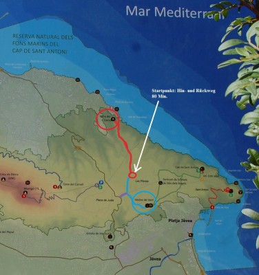 0 Mapa zum Torre del Gerro.jpg (319.05 KiB) 3914 mal betrachtet Wanderroute (ROT)