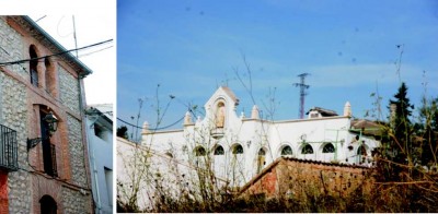 renovierte Wohnhäuser, links im mozarabischen Stil