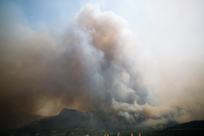 Einige kennen vermutlich die Feuer auf den Plantagen. Oft sind es nur mäßige Feuer aber mit enormer Rauchentwicklung. Ähnlich stellt es sich hier dar, denn allzuviel gab es hier nicht zu verbrennen.