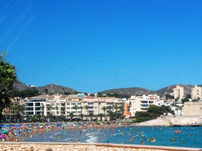 Strand in Moraira, Juli 2016