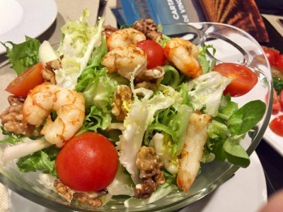 Ensalada con gambas