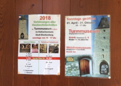 Hinweis auf das liebevoll angelegte Turmmuseum