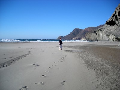 zum einsamen Strand