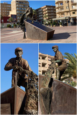 Mit der ausdrucksstarken Skulptur des Fischers der Bildhauerin <br />Lola Navarro Morales verabschieden wir uns heute aus El Puerto de Mazarrón